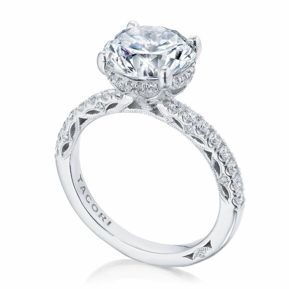 Tacori Dantela 3.54ct Round Solitaire Diamond Ring | Platinum | Size 5.5 - Picture 7 of 13